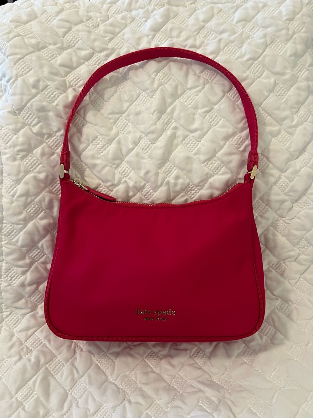 kate spade Raspberry Pink Shoulder Bag with Gold Hardware